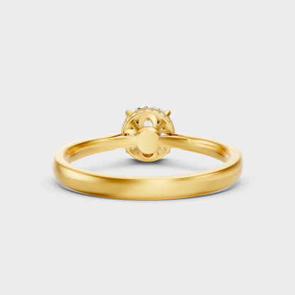Hallmarked Yellow Gold Hidden Halo Ring With Brilliant Ethical Diamonds