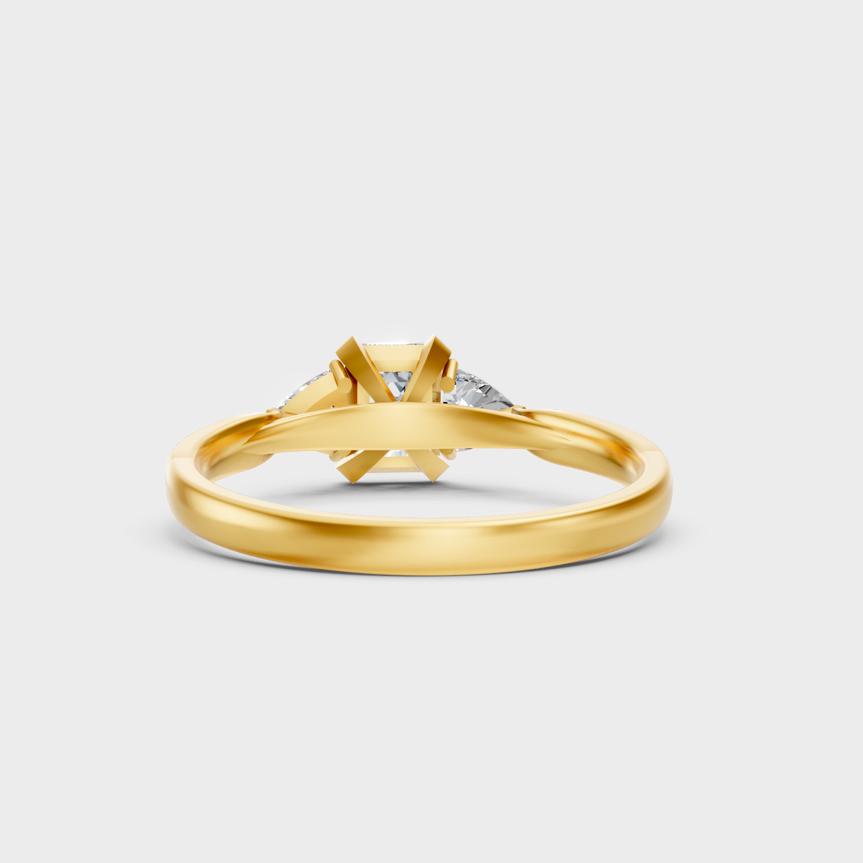 Hallmarked Yellow Gold Three-Stone Ring With Brilliant Ethical Diamonds