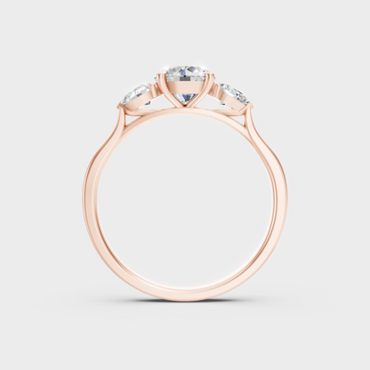  Blush Rose Gold Trio Lab Diamond Ring For Sophisticated Sustainable Luxury