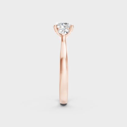 High-Polish Rose Gold 1.50 Carat Trio Lab Diamond Ring For Maximum Sparkle