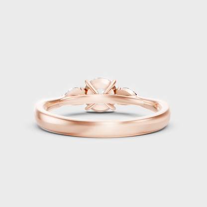 Luxury Rose Gold Engagement Ring With A Certified 1.50Ct Trio-Stone Design