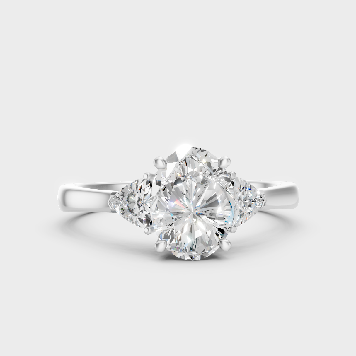 Premium 950 Platinum Oval-Cut Lab-Grown Diamond Three-Stone Engagement Ring
