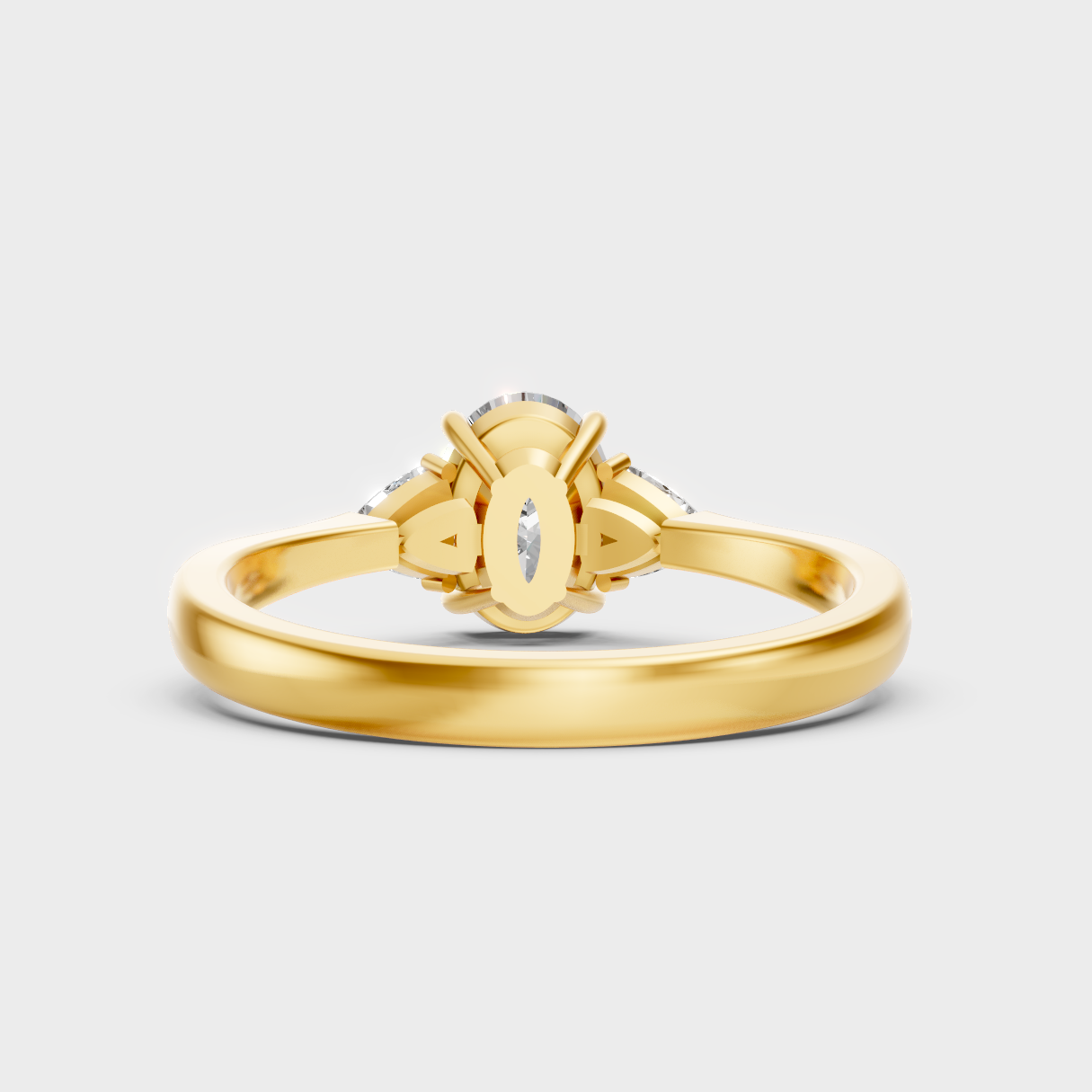 Hallmarked Yellow Gold Three-Stone Ring With Brilliant Ethical Diamonds