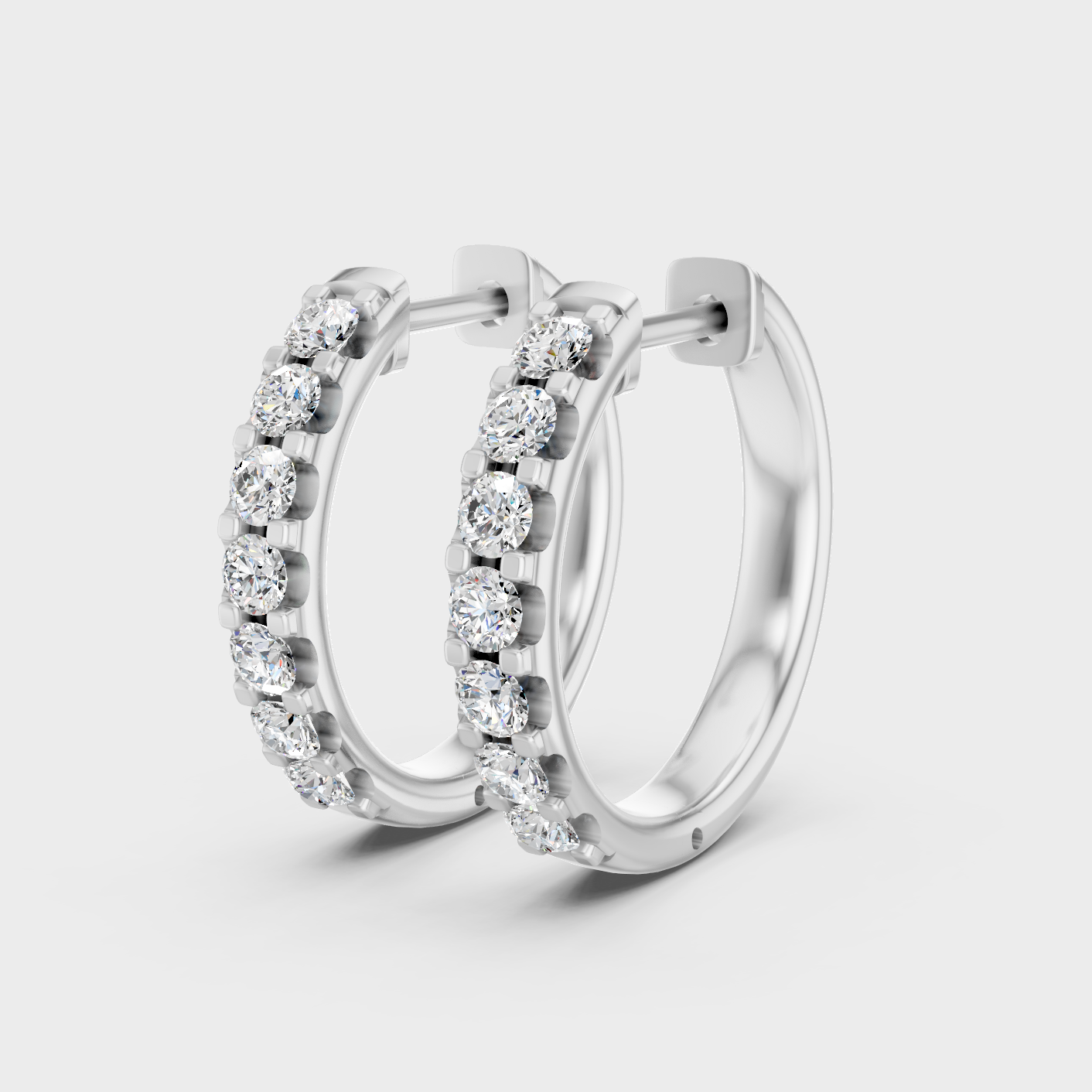 White Gold Round Diamond Hoop Earrings 0.70 Ct Lab Grown Timeless Style
