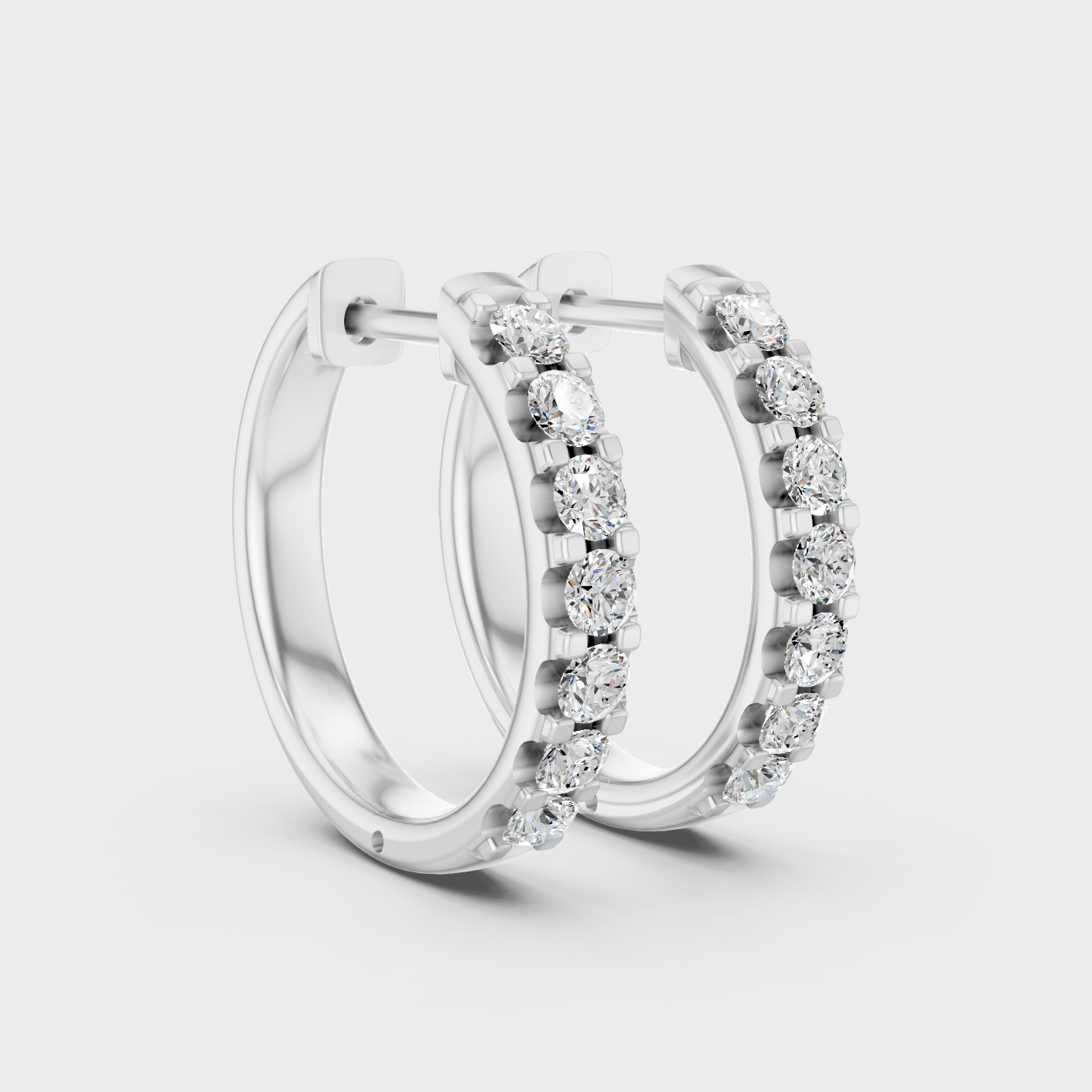 Platinum Round Diamond Hoop Earrings 0.70 Ct Ultimate Fine Jewelry