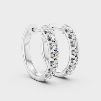 Platinum Round Diamond Hoop Earrings 0.70 Ct Ultimate Fine Jewelry