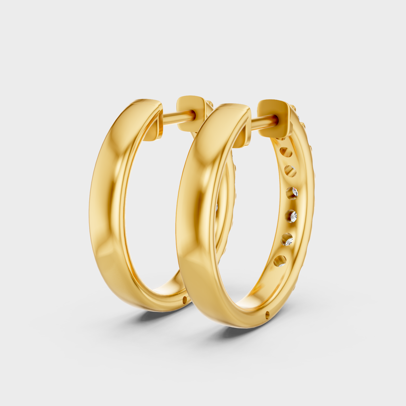 Yellow Gold Lab Grown Round Diamond Hoop Earrings 0.70 Ct Luxury Gift Jewelry