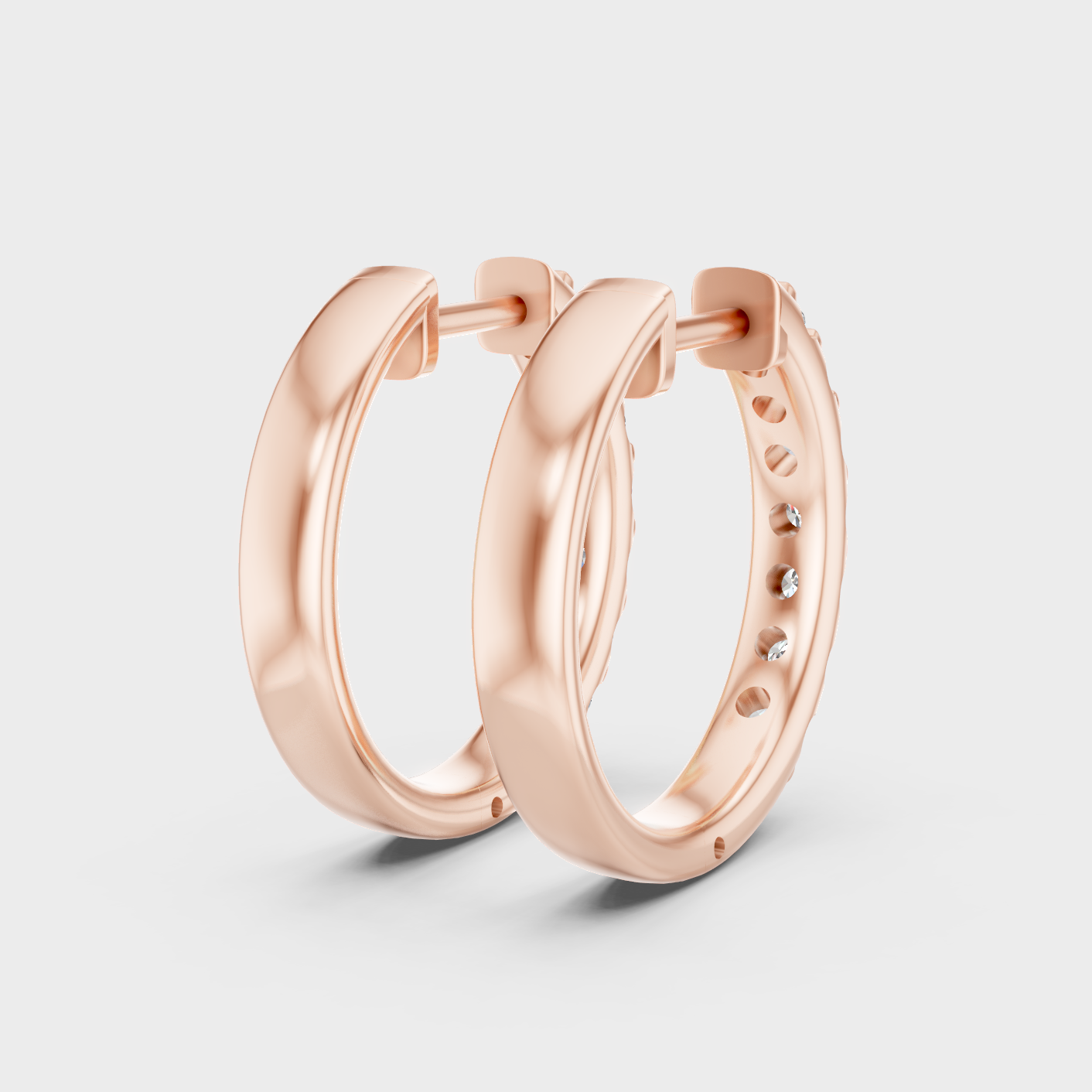 Rose Gold Round Diamond Hoop Earrings 0.70 Ct Ethical Sparkle Jewelry