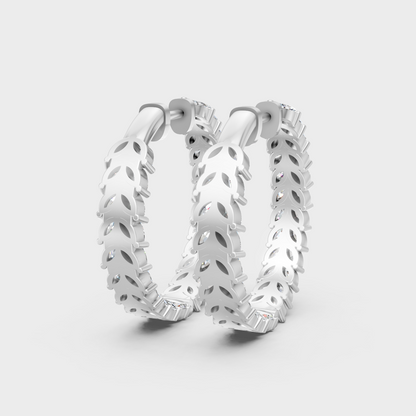 White Gold Classic Marquise Diamond Hoop Earrings 7.04 Ct Fine Jewelry