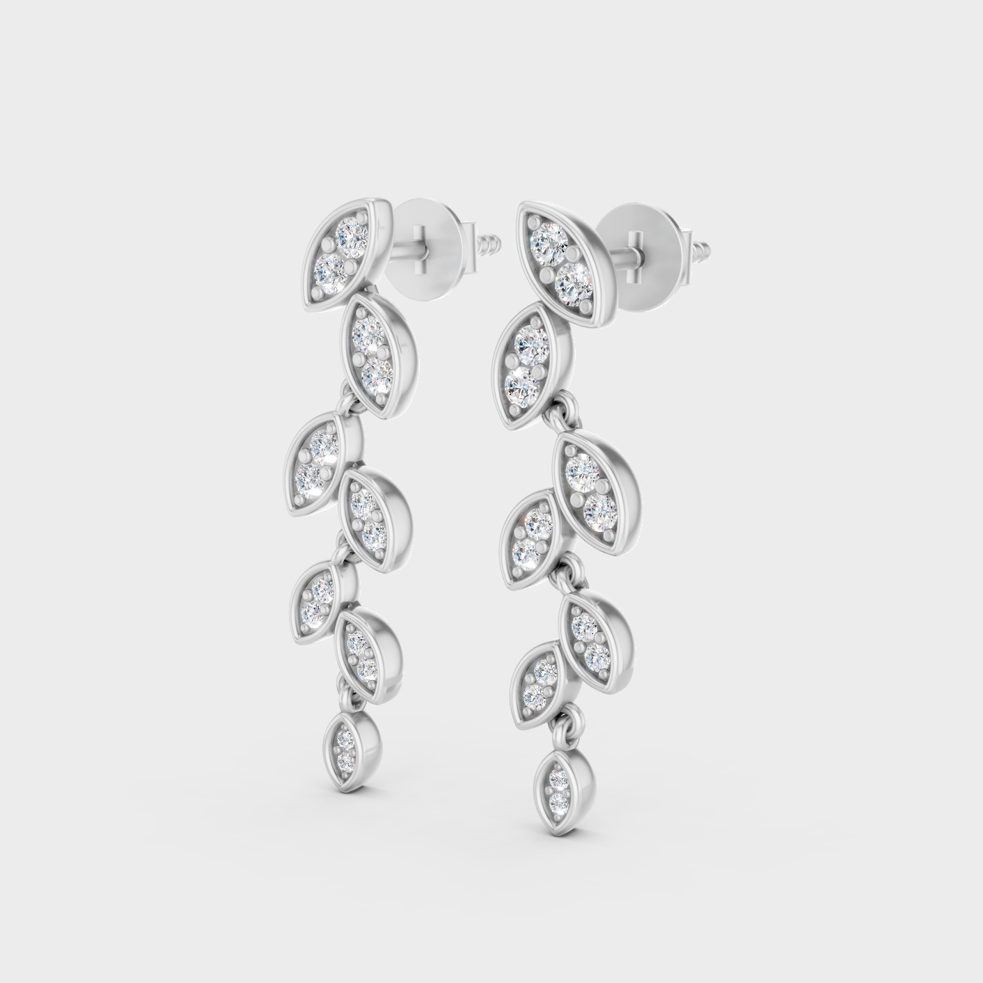 Platinum Round Diamond Drop Earrings 0.45 Ct Premium Lab Grown Jewelry