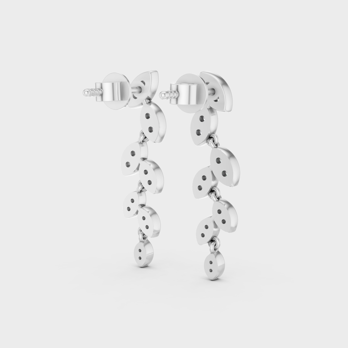 Platinum 950 Round Diamond Drop Earrings 0.45 Ct Premium Designer Jewelry