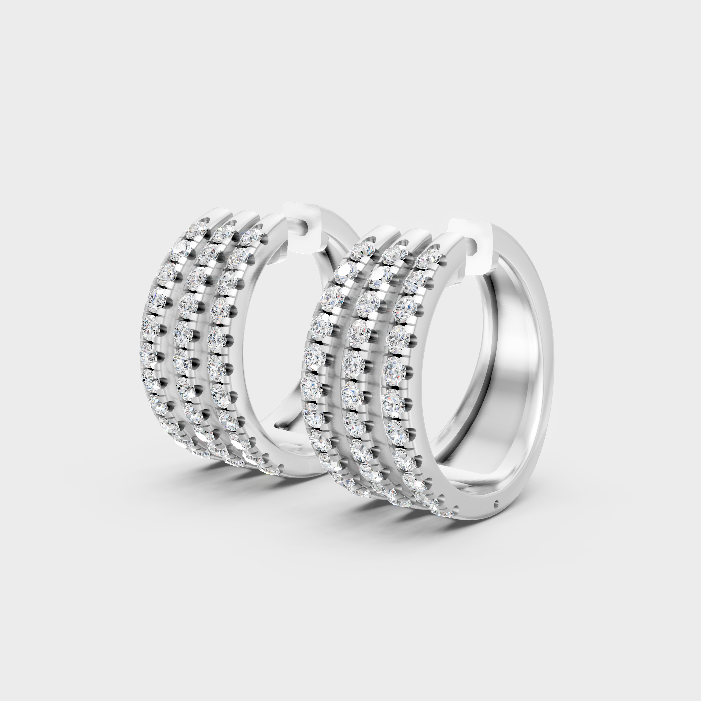 Platinum Round Diamond Hoop Earrings 1.98 Ct Premium Lab Grown Jewelry