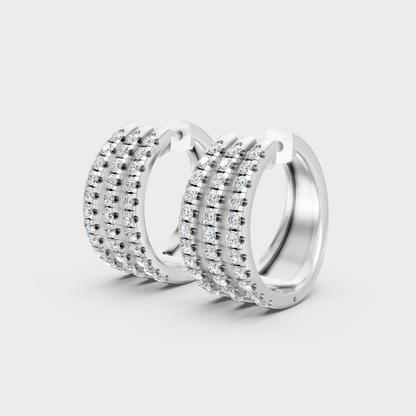 Platinum Round Diamond Hoop Earrings 1.98 Ct Premium Lab Grown Jewelry