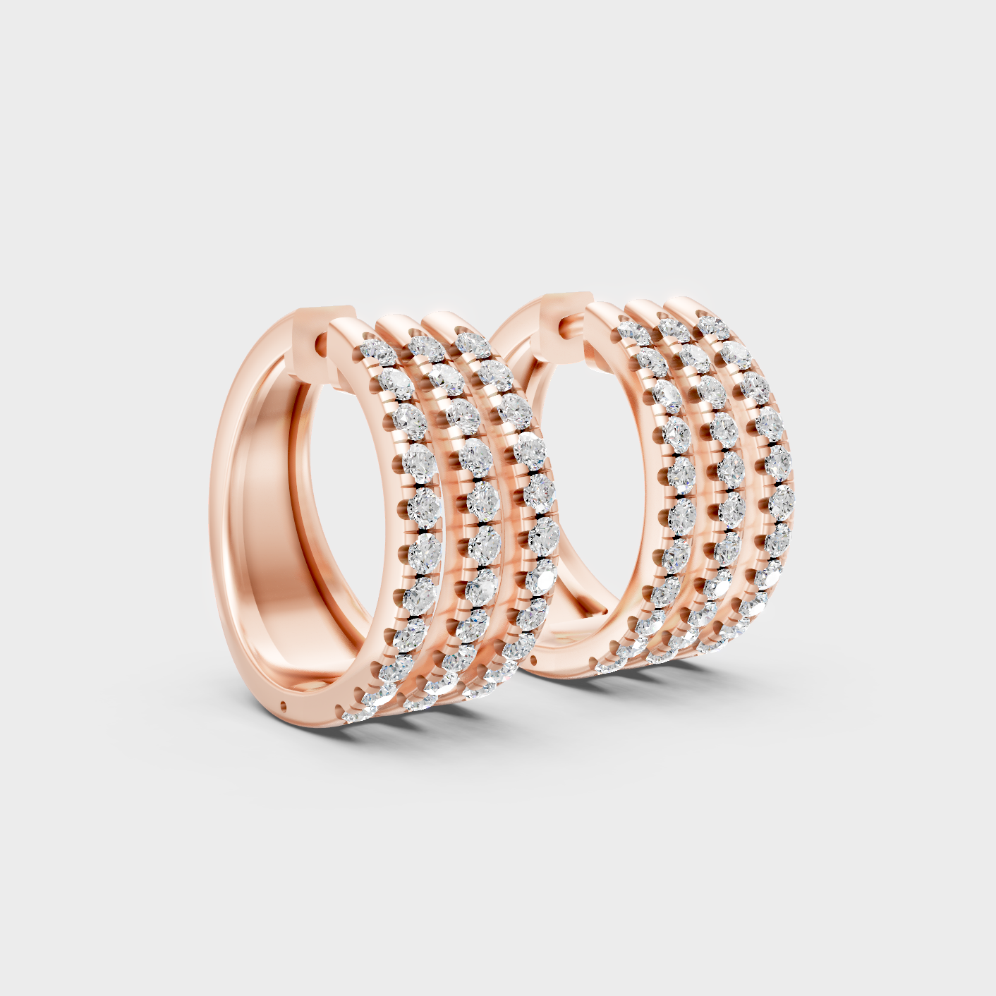 Rose Gold Round Diamond Hoop Earrings 0.99 Ct Each Ethical Lab Grown Jewelry