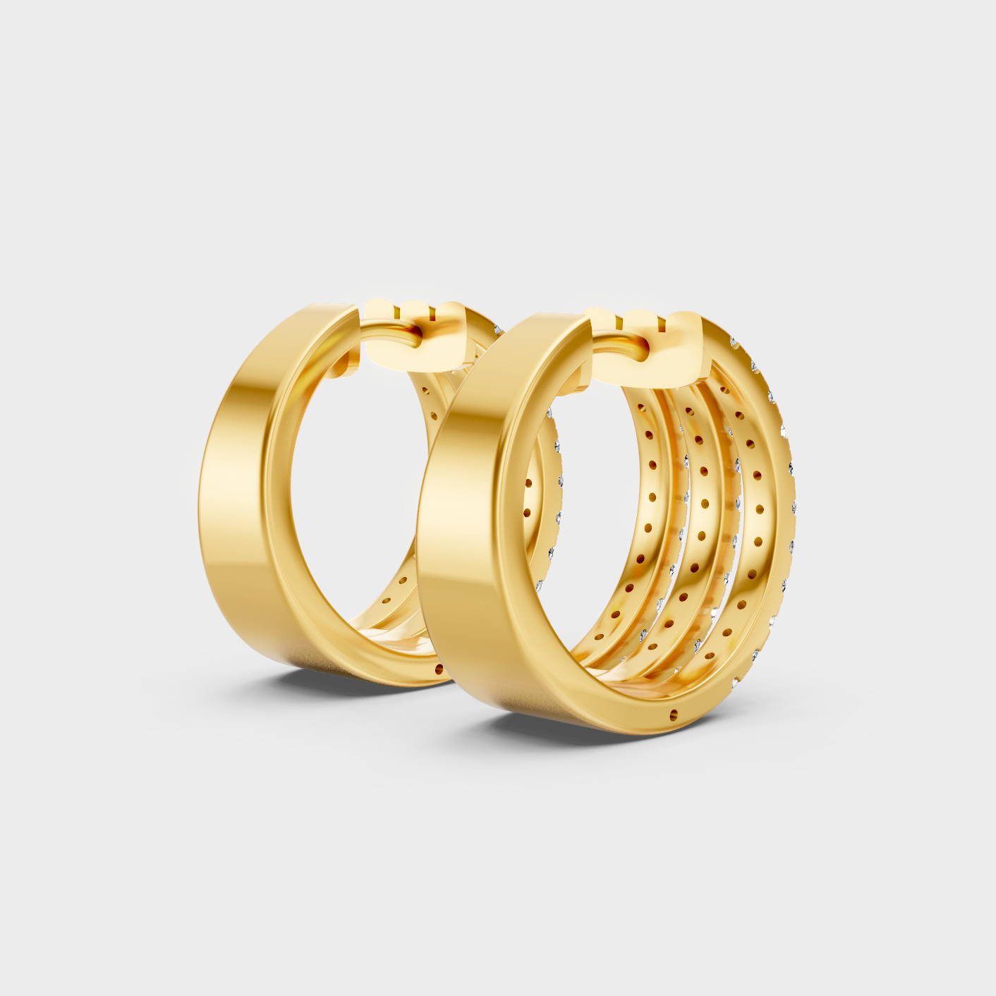 Yellow Gold Lab Grown Round Diamond Hoop Earrings 1.98 Ct Luxury Gift Jewelry