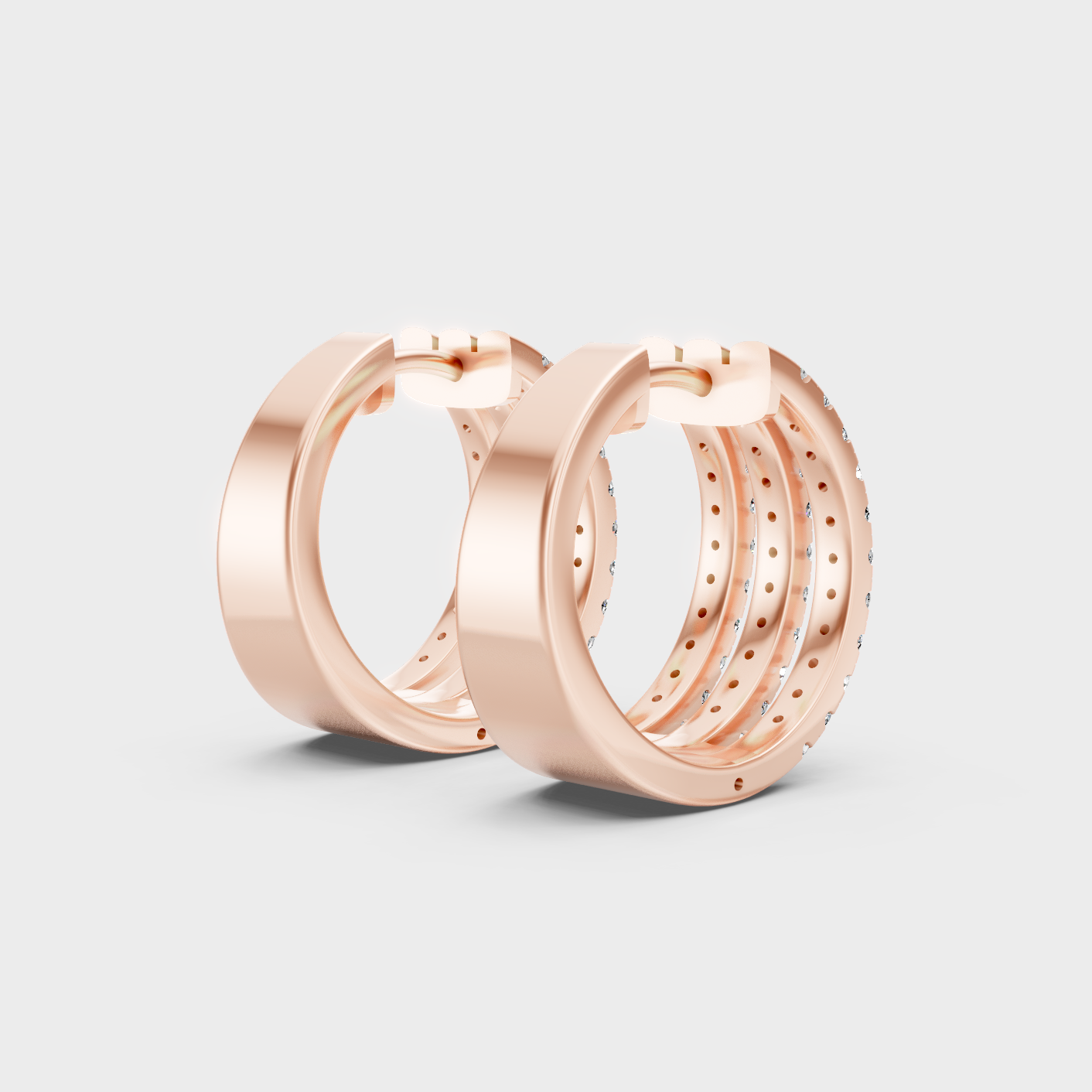 Rose Gold Round Diamond Hoop Earrings 1.98 Ct Ethical Sparkle Jewelry