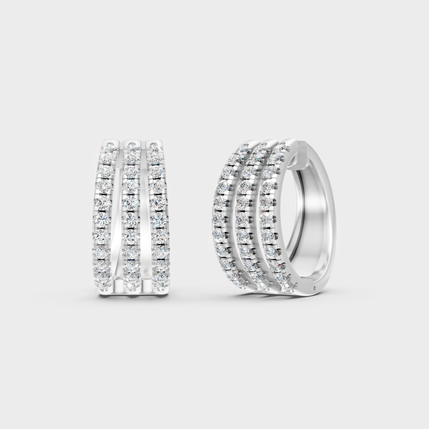 White Gold 1.98 Ct Lab Grown Round Diamond Hoop Earrings GLI Certified Fine Jewelry