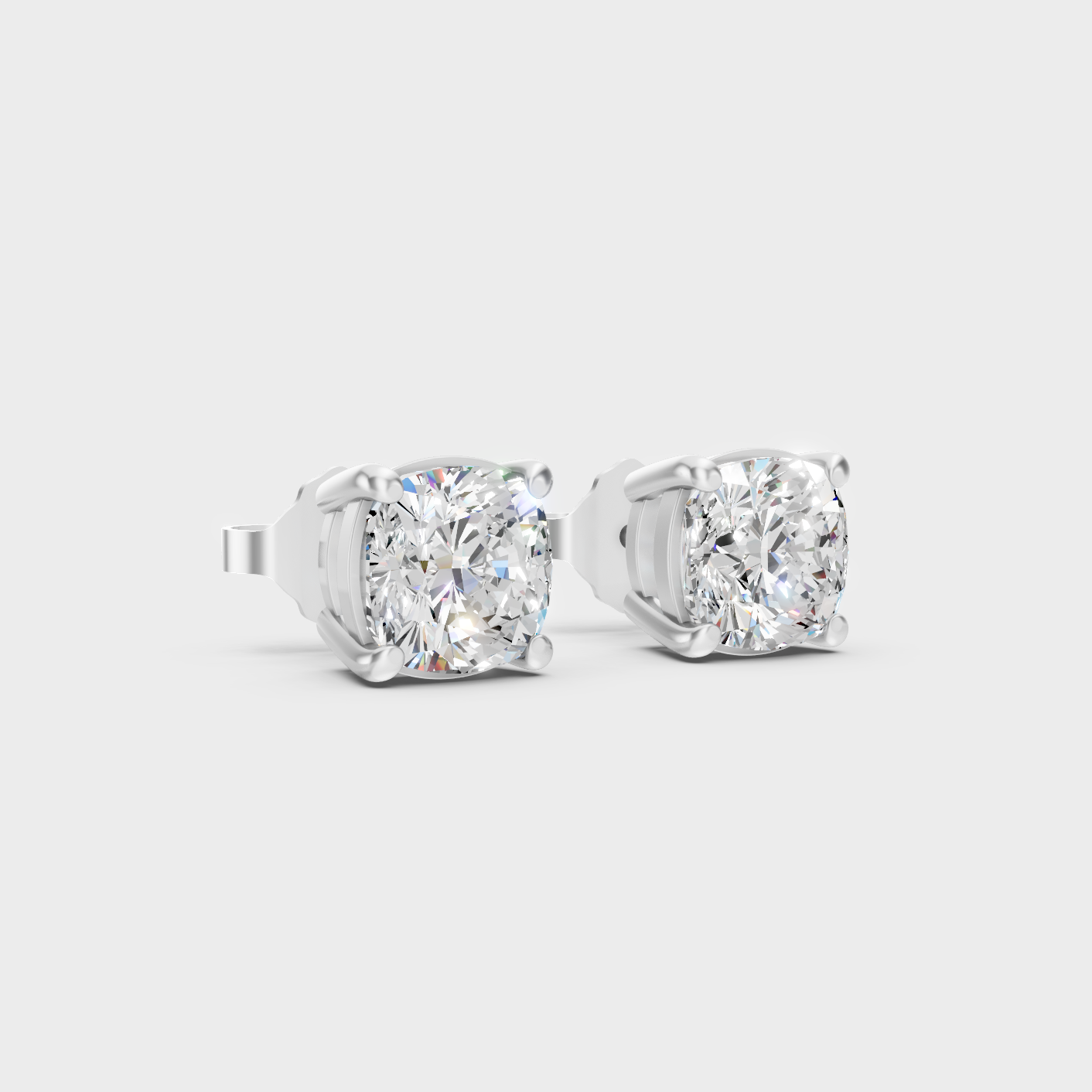Platinum 950 Cushion Diamond Stud Earrings 2 To 10 Ct Lab Grown Luxury Design