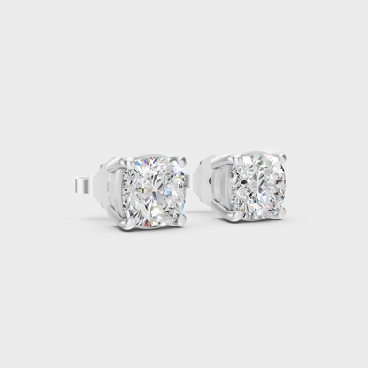 Platinum 950 Cushion Diamond Stud Earrings 2 To 10 Ct Lab Grown Luxury Design