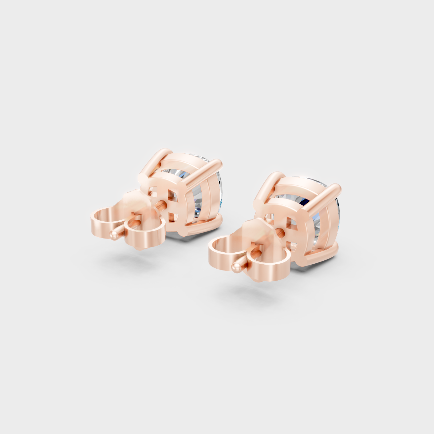 Rose Gold Cushion Diamond Stud Earrings 2 To 10 Ct Ethical Sparkle Jewelry