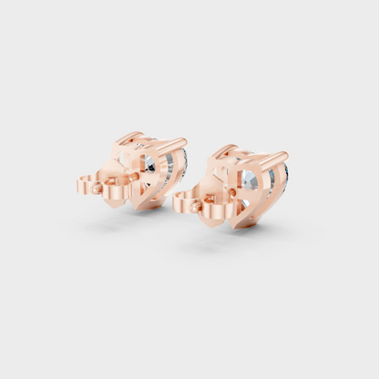 Rose Gold Heart Diamond Earrings 2 To 10 Ct Ethical Sparkle Jewelry