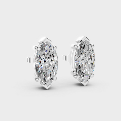 Platinum 950 Marquise Diamond Earrings 3.00 Ct Lab Grown Luxury Design