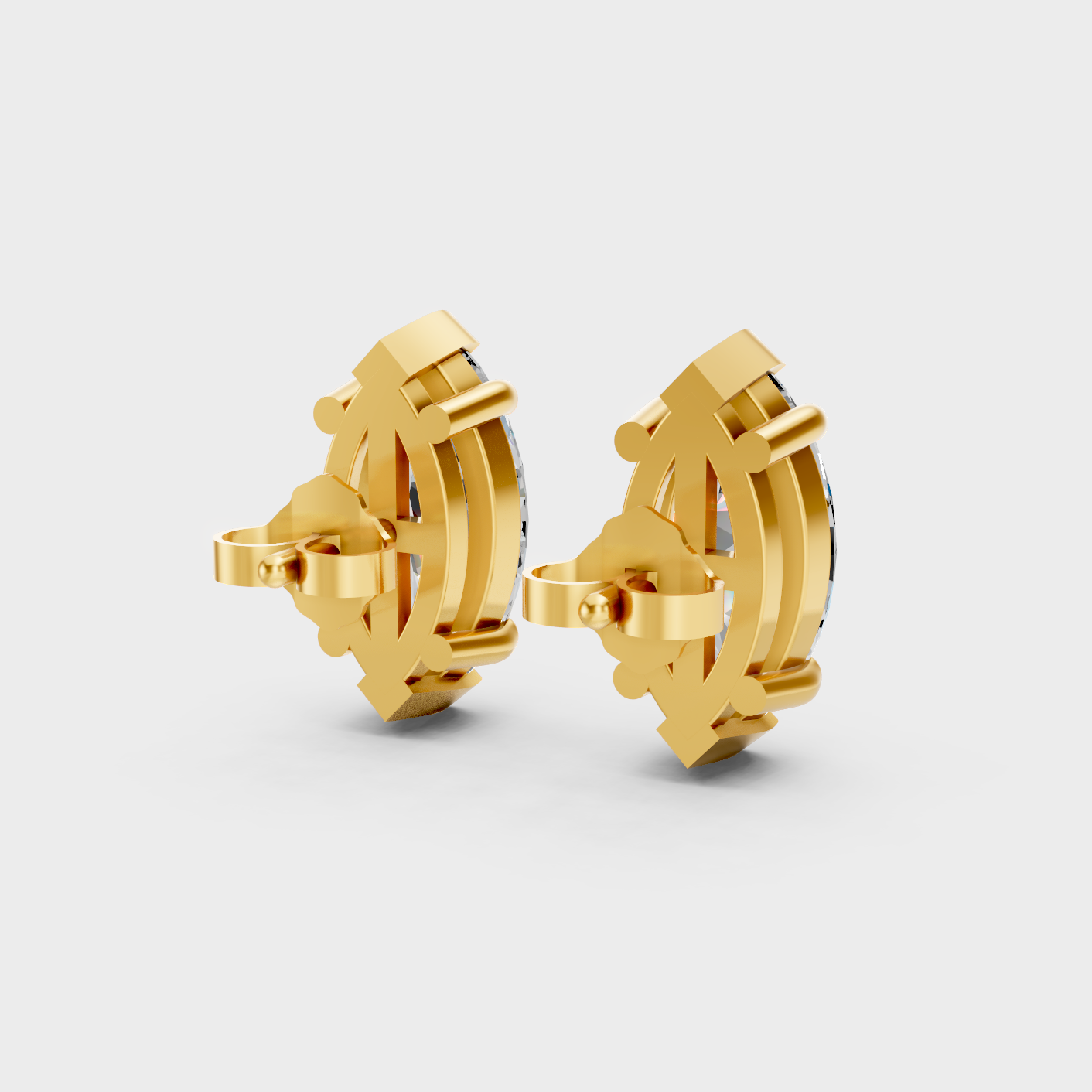 Yellow Gold Lab Grown Marquise Diamond Earrings 3.00 Ct Luxury Gift Jewelry