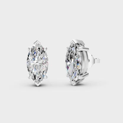 White Gold 3.00 Ct Lab Grown Marquise Diamond Earrings Certified Fine Jewelry
