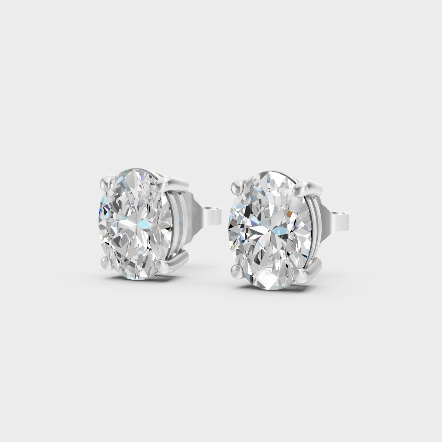 Platinum Oval Diamond Earrings 2 To 10 Ct Premium Lab Grown Jewelry