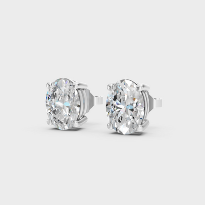 Platinum Oval Diamond Earrings 2 To 10 Ct Premium Lab Grown Jewelry
