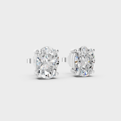 Platinum 950 Oval Diamond Earrings 2 To 10 Ct Lab Grown Luxury Design