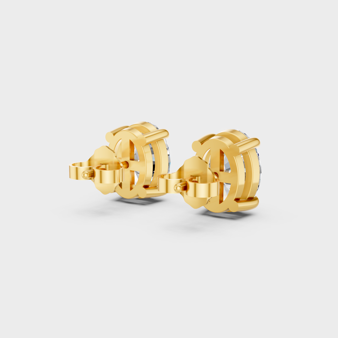 Yellow Gold Lab Grown Oval Diamond Earrings 2 To 10 Ct Luxury Gift Jewelry
