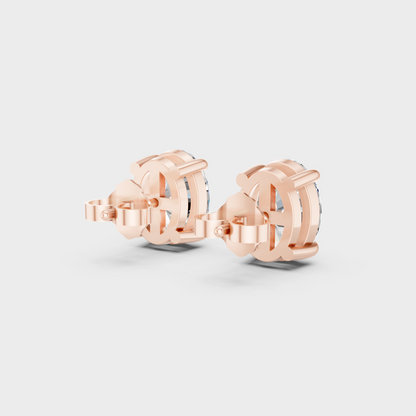 Rose Gold Oval Diamond Earrings 2 To 10 Ct Ethical Sparkle Jewelry