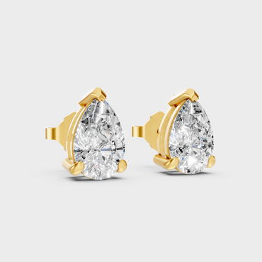 Yellow Gold Pear Cut Diamond Earrings 2 To 10 Ct Lab Created Brilliant Sparkle
