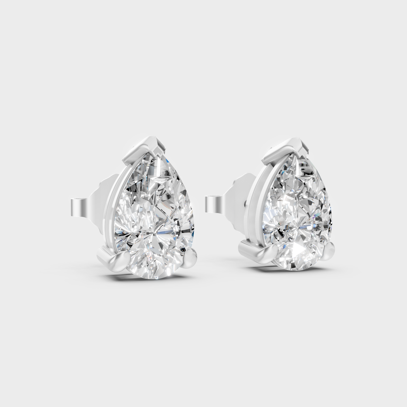Platinum 950 Pear Diamond Stud Earrings 2 To 10 Ct Lab Grown Luxury Design