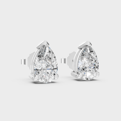 Platinum 950 Pear Diamond Stud Earrings 2 To 10 Ct Lab Grown Luxury Design