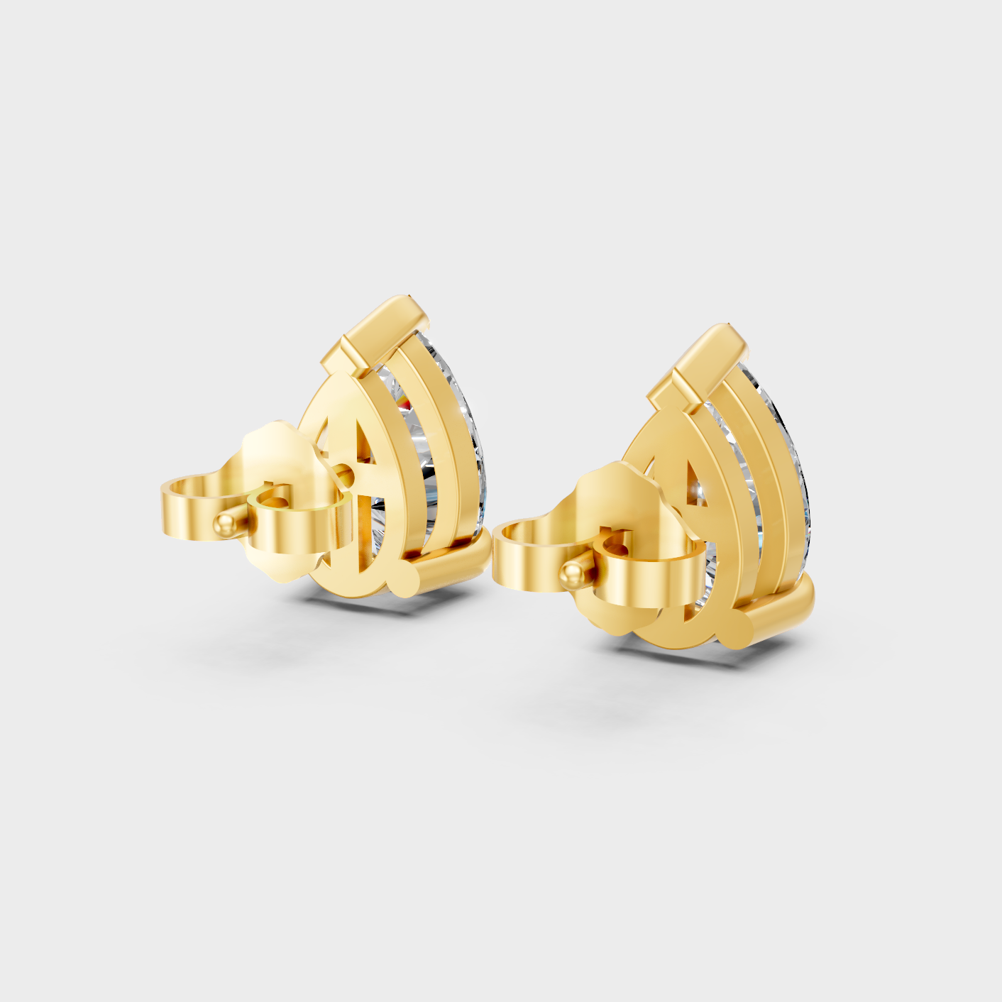 Yellow Gold Lab Grown Pear Diamond Earrings 2 To 10 Ct Luxury Gift Jewelry