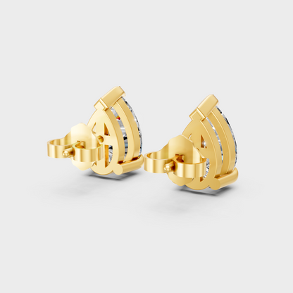 Yellow Gold Lab Grown Pear Diamond Earrings 2 To 10 Ct Luxury Gift Jewelry