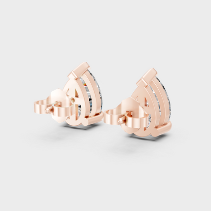 Rose Gold Pear Diamond Earrings 2 To 10 Ct Ethical Sparkle Jewelry