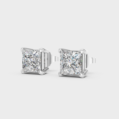 Platinum Princess Diamond Earrings 2 To 10 Ct Premium Lab Grown Jewelry