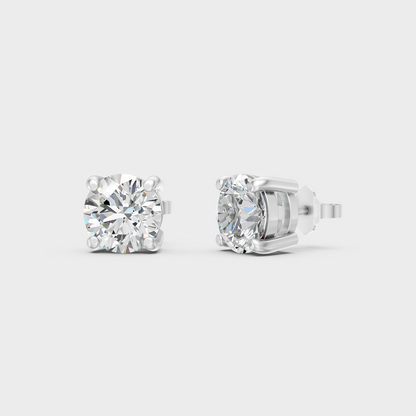 Platinum Round Diamond Stud Earrings 3.00 Ct Ultimate Fine Jewelry