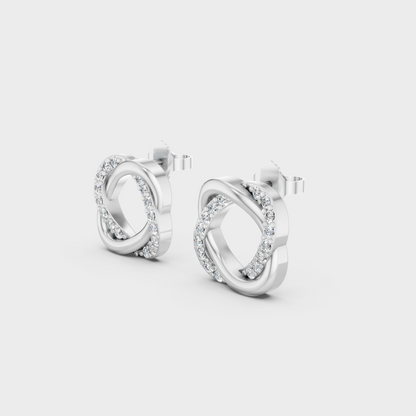 White Gold Round Diamond Stud Earrings 0.26 Ct Modern Minimal Luxury