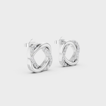 Platinum Diamond Stud Earrings Round Cut 0.26 Ct Ethical Luxury Jewelry