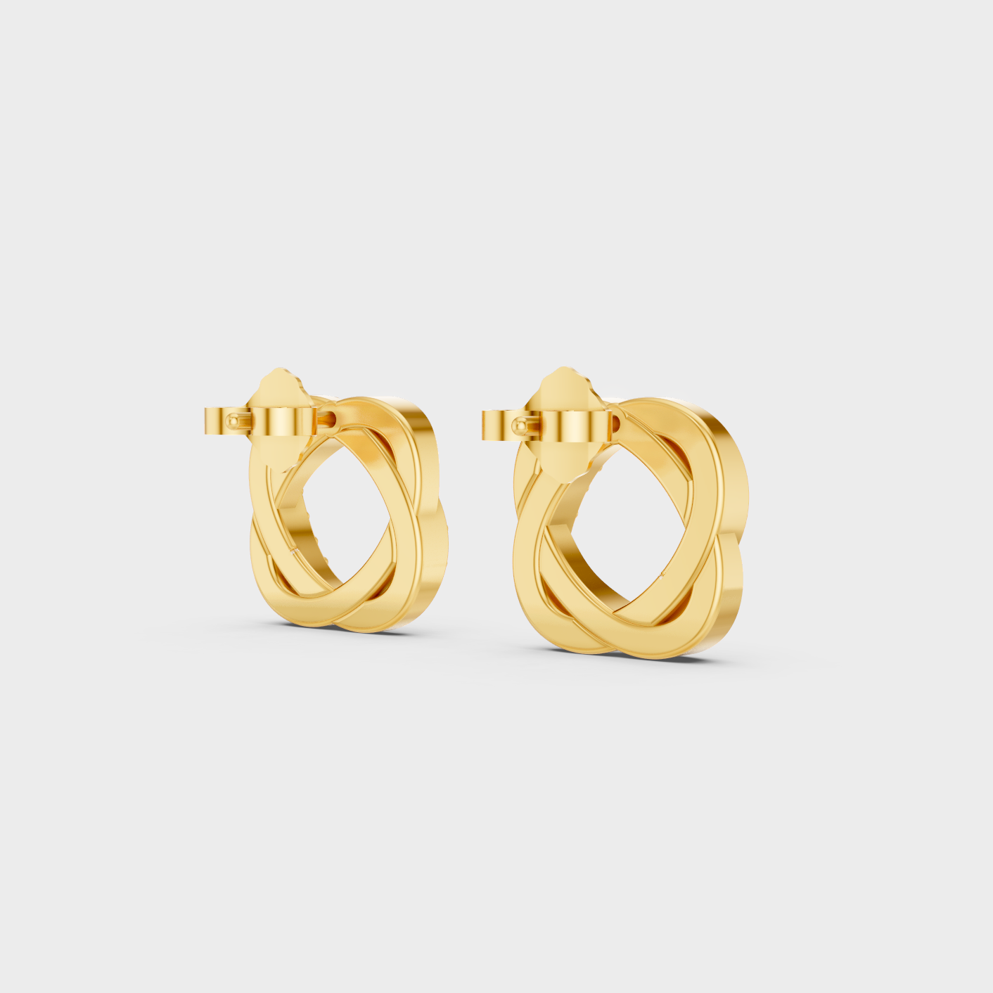 Yellow Gold Lab Grown Round Diamond Stud Earrings 0.26 Ct Luxury Gift Jewelry