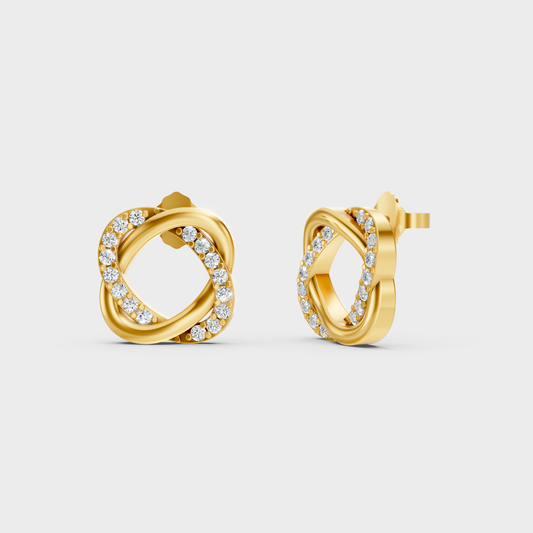 0.26 Ct Total Round Lab Grown Diamond Stud Earrings In Yellow Gold Minimal Luxury Jewelry