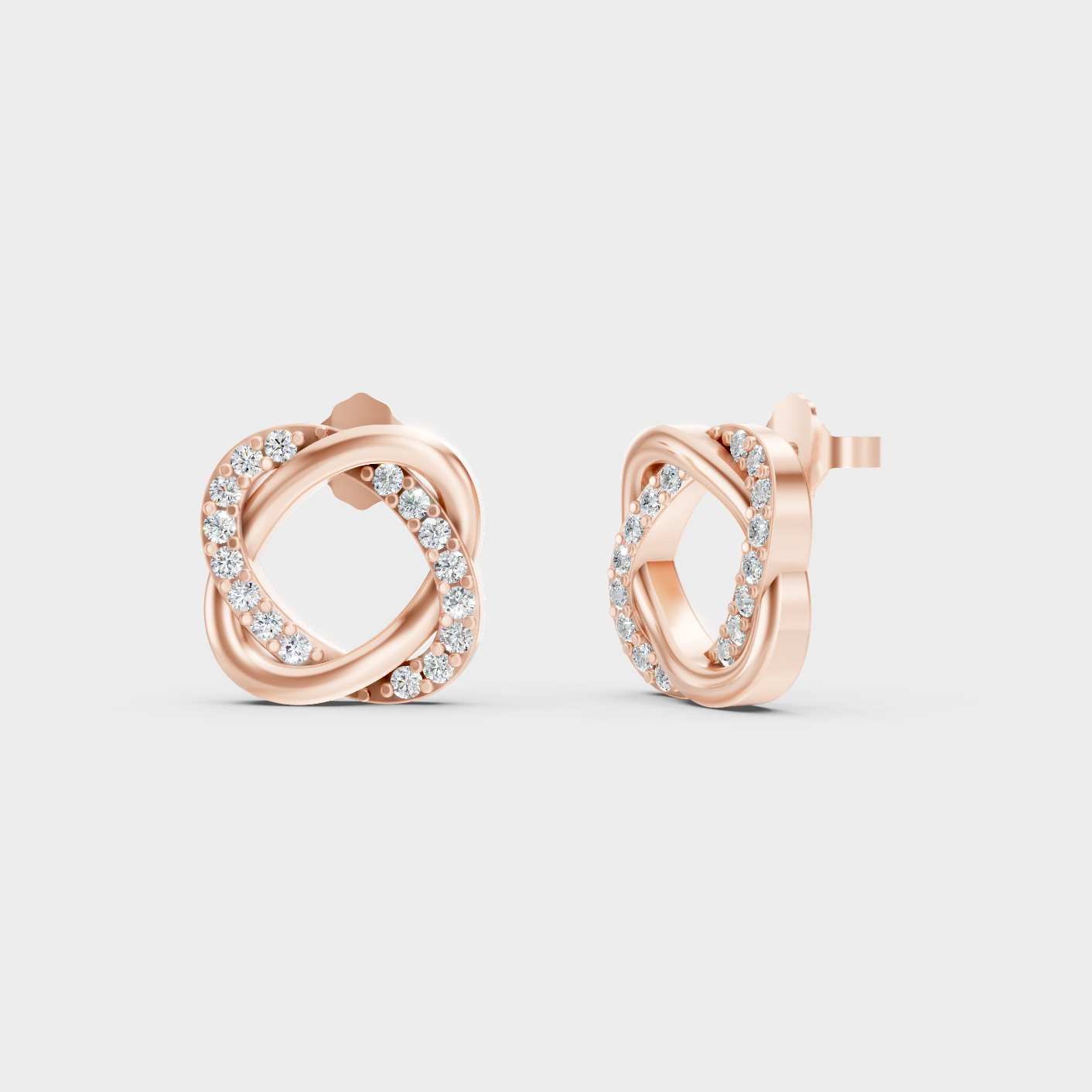 0.13 Ct Each Round Diamond Stud Earrings Lab Grown In Rose Gold Elegant Everyday Style