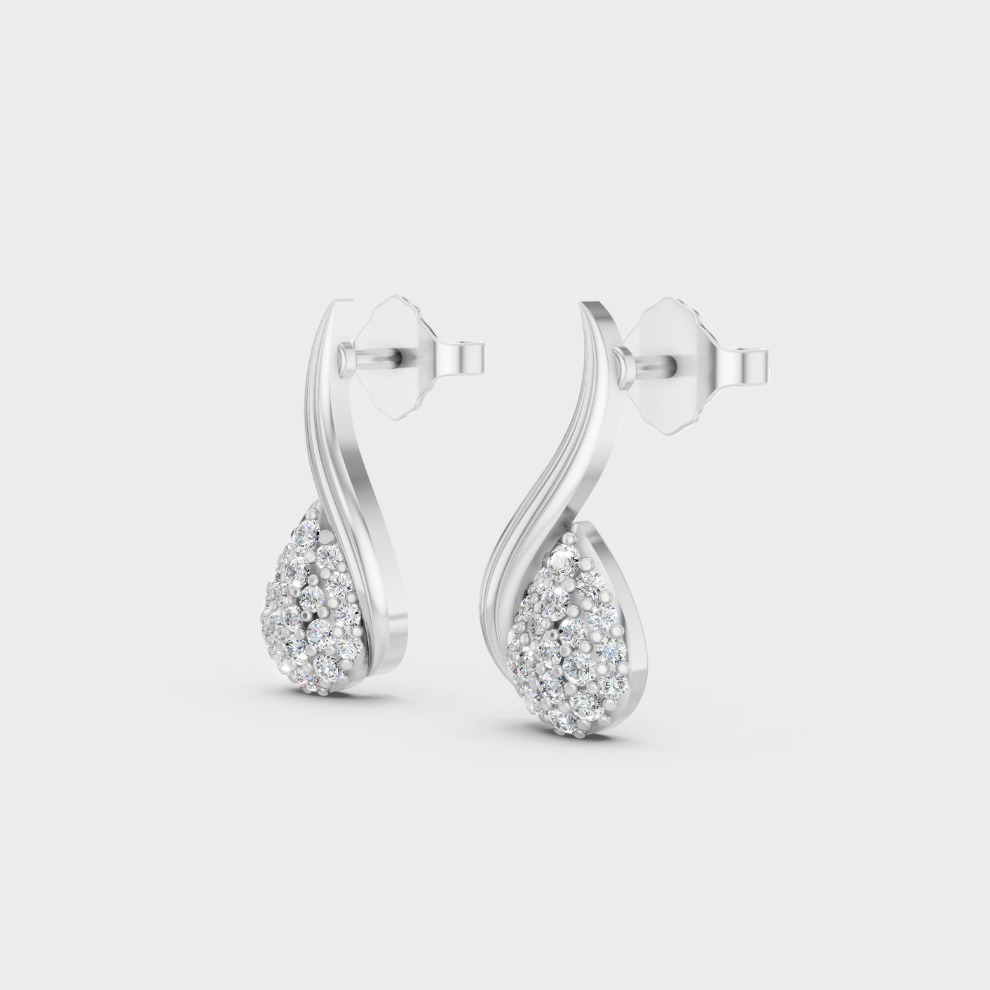 Platinum Round Diamond Stud Earrings 0.19 Ct Premium Lab Grown Jewelry