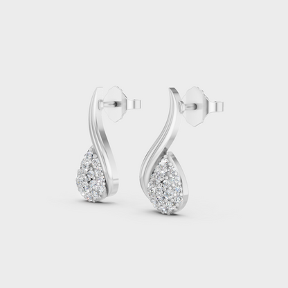 Platinum Round Diamond Stud Earrings 0.19 Ct Premium Lab Grown Jewelry