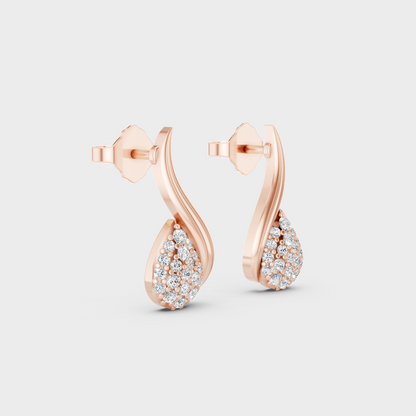 Rose Gold Round Diamond Stud Earrings 0.095 Ct Each Ethical Lab Grown Jewelry