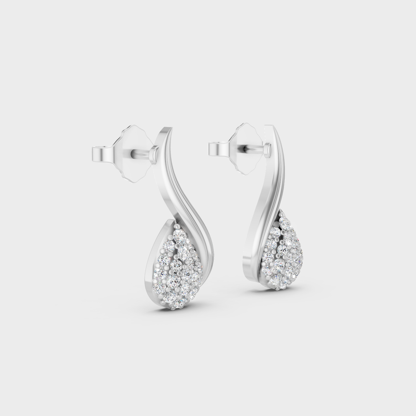 Platinum 950 Round Diamond Stud Earrings 0.19 Ct Lab Grown Ethical Luxury